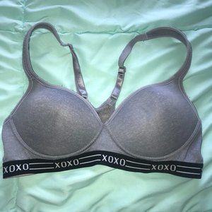 Gray XOXO Racerback Bra